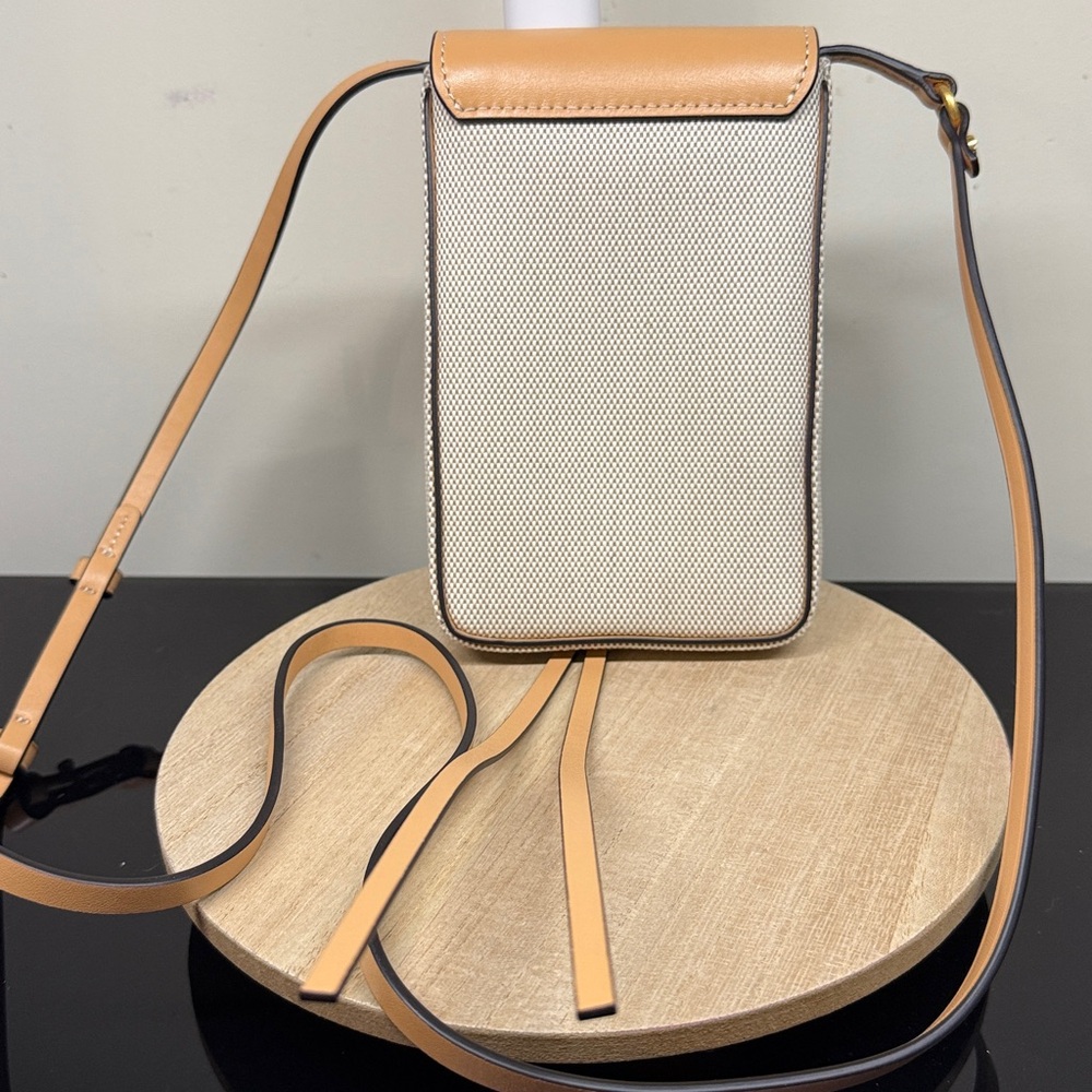 Tory Burch Miller Natural Vachetta Phone Crossbody - Picture 4 of 14